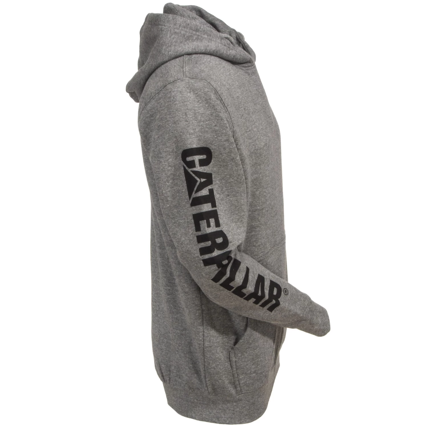 CAT Apparel Sweatshirts: Men's 1910709 004 Grey Hooded Trademark Banner Sweatshirt 7 CAT Apparel Sweatshirts: Men's 1910709 004 Grey Hooded Trademark Banner Sweatshirt - Image 5