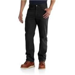 Carhartt Pants: Men's 102517 001 Black Rugged Flex Rigby Five-Pocket Canvas Work Pants
