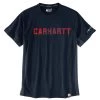 Carhartt Force Shirts: Men's 105203 I26 Navy Relaxed Fit Block Logo Graphic T-Shirt