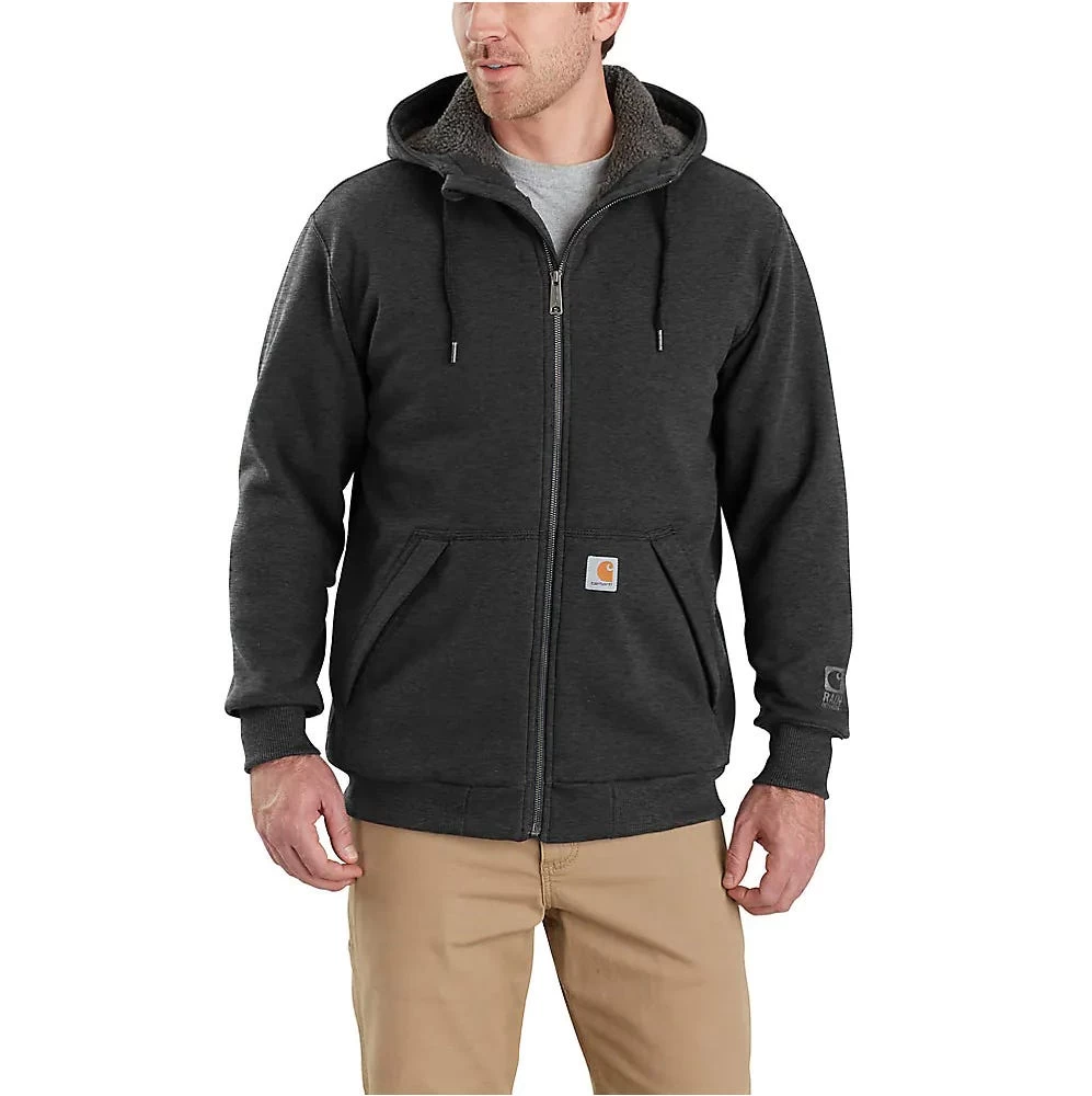 Carhartt Sweatshirt: Men's 103308 026 Carbon Heather Rain Defender Sherpa-Lined Full-Zip Sweatshirt 3 Carhartt Sweatshirt: Men's 103308 026 Carbon Heather Rain Defender Sherpa-Lined Full-Zip Sweatshirt