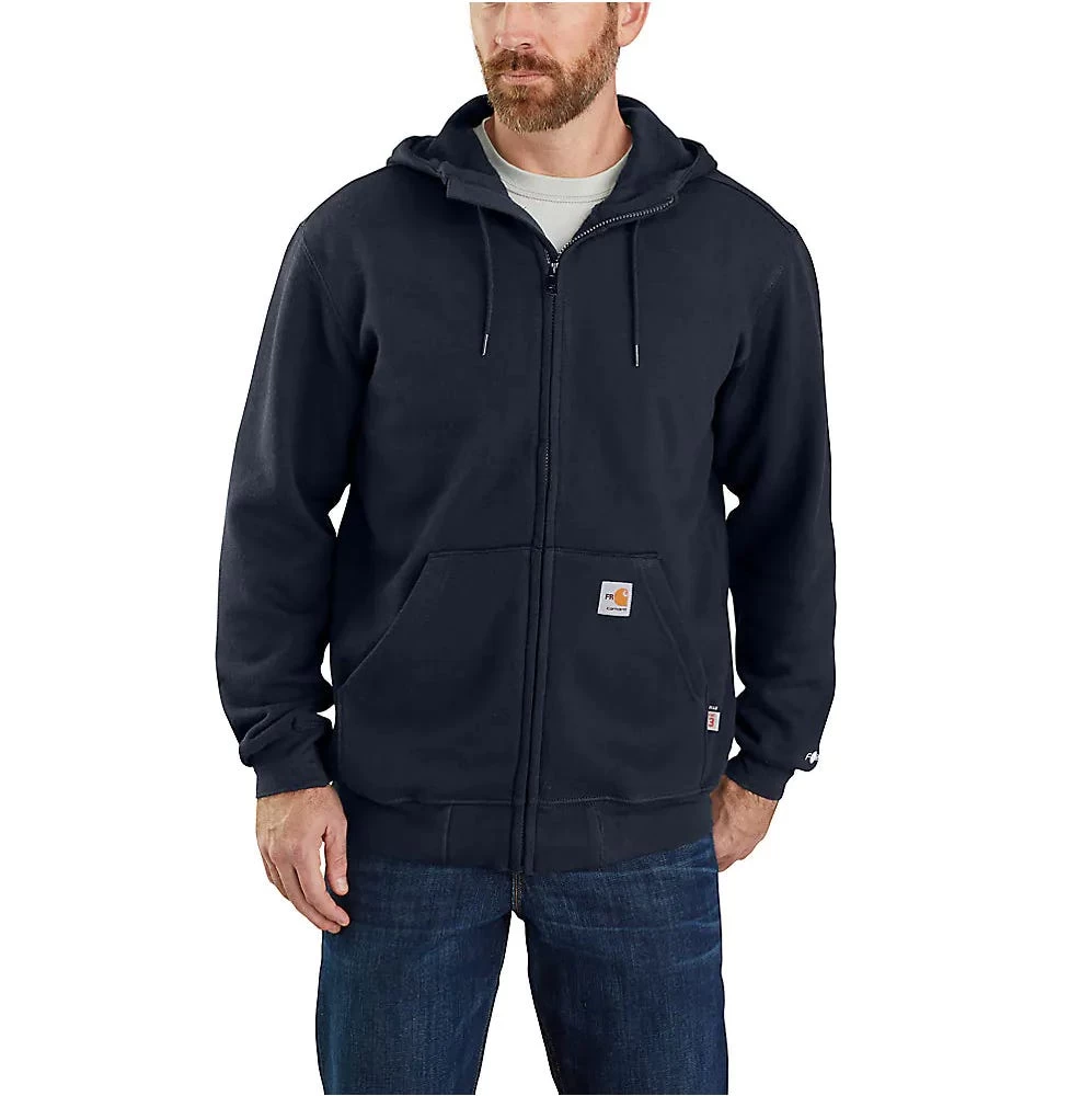 Carhartt Force Sweatshirts: Men's 104982 I26 Navy Flame Resistant Hooded Zip Front Sweatshirt 3 Carhartt Force Sweatshirts: Men's 104982 I26 Navy Flame Resistant Hooded Zip Front Sweatshirt