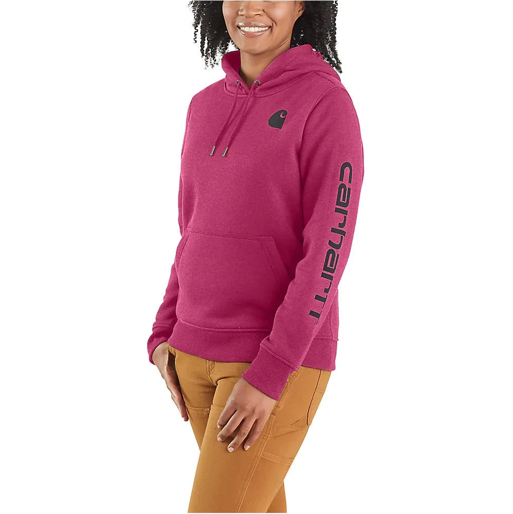 Carhartt Sweatshirts: Women's 102791 R60 Beet Red Heather Graphic Clarksburg Pullover Hoodie 3 Carhartt Sweatshirts: Women's 102791 R60 Beet Red Heather Graphic Clarksburg Pullover Hoodie