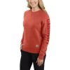 Carhartt Sweatshirts: Women's 104410 R49 Earthen Clay Heather Crewneck Relaxed Fit Graphic Sweatshirt -Work Clothes Discount Store download 2022 05 19t134301.041