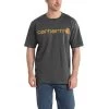 Carhartt Shirts: Men's K195 CRH Carbon Heather Cotton Jersey Logo Tee Shirt -Work Clothes Discount Store download 17