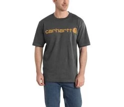 Carhartt Shirts: Men's K195 CRH Carbon Heather Cotton Jersey Logo Tee Shirt