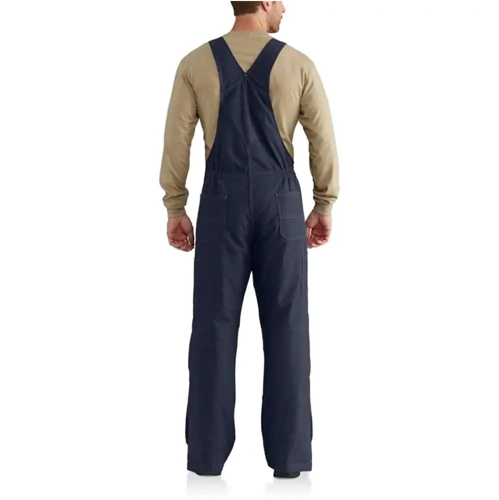 Carhartt Overalls: Men's 102691 410 Dark Navy Flame Resistant Quick Duck Quilt Lined Bib Overalls 4 Carhartt Overalls: Men's 102691 410 Dark Navy Flame Resistant Quick Duck Quilt Lined Bib Overalls - Image 2