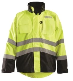 OccuNomix Jackets: Men's LUX RSDJKT Yellow Barka 2-in-1 Black Bottom Rip Stop Fleece Jacket