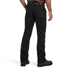 Ariat Rebar Pant: Men's 10041065 Black M5 Straight DuraStretch Washed Twill Dungaree Straight Leg Pant -Work Clothes Discount Store f22 mns work 10041065 back