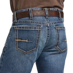 Ariat Rebar Jeans: Men's 10041081 Rico M7 DuraStretch Edge Stackable Straight Leg Jean -Work Clothes Discount Store f22 mns work 10041081 detail02