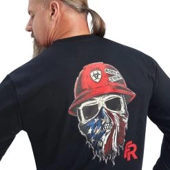 Ariat FR Shirts: Men's 10041479 Black Born For This T-Shirt -Work Clothes Discount Store f22 mns work 10041479 detail02