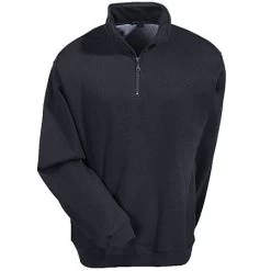 Sport-Tek Sweatshirts: Men's ST253 BK Black Colorfast Quarter Zip Sweatshirt -Work Clothes Discount Store f253black sporttekf 01 1