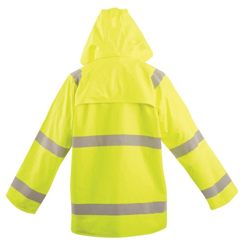 OccuNomix Jacket: Men's LUX TJR Yellow High Visibility Rain Jacket 4 OccuNomix Jacket: Men's LUX TJR Yellow High Visibility Rain Jacket - Image 2