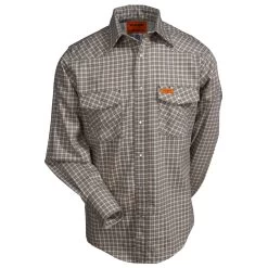 Wrangler Shirts: Men's FR124 MM Plaid Western Flame Resistant Work Shirt -Work Clothes Discount Store fr124mm 1