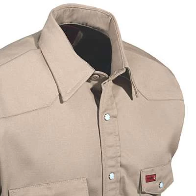 Wrangler Shirts: Men's Khaki FR12140 Flame Resistant Shirt 4 Wrangler Shirts: Men's Khaki FR12140 Flame Resistant Shirt - Image 2
