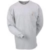 Carhartt Shirts: Men's Grey K126 HGY Long Sleeve Pocket Tee Shirt -Work Clothes Discount Store image 44388