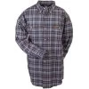 Carhartt Shirts: Midweight Flannel Work Shirt S137NVY -Work Clothes Discount Store image 48295