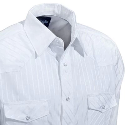 Wrangler Shirts: Men's White 75221 WH Sport Western Snap Long Sleeve Shirt 4 Wrangler Shirts: Men's White 75221 WH Sport Western Snap Long Sleeve Shirt - Image 2
