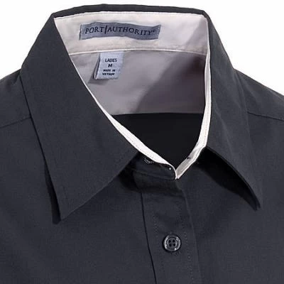 Port Authority L508 BLK Women's Black Short Sleeve Button Shirt 4 Port Authority L508 BLK Women's Black Short Sleeve Button Shirt - Image 2