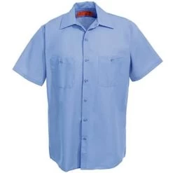 Red Kap Shirts: Men's Blue SP24 MB Short-Sleeve Industrial Uniform Work Shirt -Work Clothes Discount Store image 54415 1
