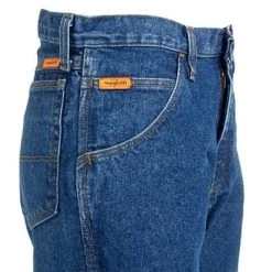Wrangler Riggs Jeans: Men's Blue Denim FR3W050 Relaxed Fit Flame Resistant Jeans