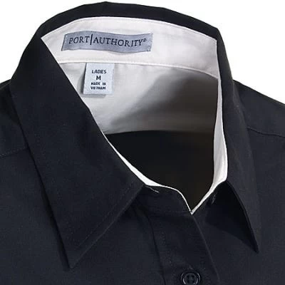 Port Authority Shirts: Women's Black Easy Care Woven Shirt L608 BLK 4 Port Authority Shirts: Women's Black Easy Care Woven Shirt L608 BLK - Image 2