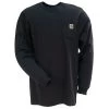 Carhartt Shirts: Men's Black K126 BLK Long Sleeve Work Shirt -Work Clothes Discount Store image 62797