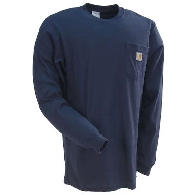 Carhartt Shirts: Men's Navy K126 NVY Cotton Long Sleeve Work Shirt 4 Carhartt Shirts: Men's Navy K126 NVY Cotton Long Sleeve Work Shirt - Image 2