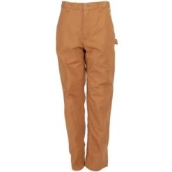 Carhartt Dungarees: Men's B111 BRN Brown Flannel-Lined Duck Dungarees