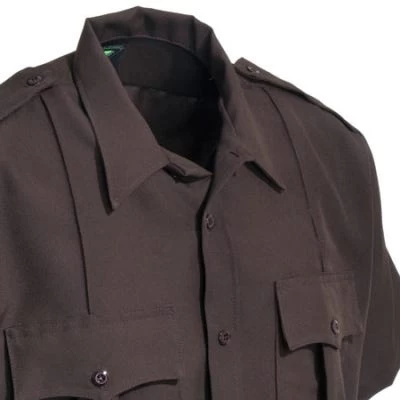 Horace Small Shirts: Mens Brown Soil-Release Short Sleeve Shirt HS1245 4 Horace Small Shirts: Mens Brown Soil-Release Short Sleeve Shirt HS1245 - Image 2