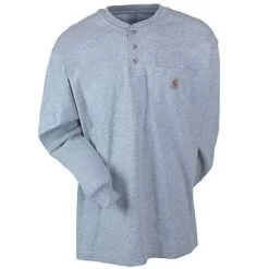 Carhartt Shirts: Men's Grey Long Sleeve K128 HGY Cotton Knit Henley Shirt 7 Carhartt Shirts: Men's Grey Long Sleeve K128 HGY Cotton Knit Henley Shirt -Work Clothes Discount Store image 71974