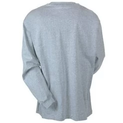Carhartt Shirts: Men's Grey Long Sleeve K128 HGY Cotton Knit Henley Shirt