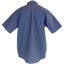 Red Kap Shirts: Men's SP84 GB Grey/Blue Plaid Short Sleeve Work Shirt