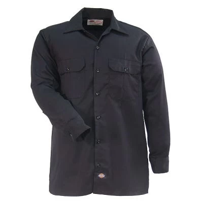 Dickies Shirts: Men's Black 574 BK Twill Long Sleeve Work Shirt 4 Dickies Shirts: Men's Black 574 BK Twill Long Sleeve Work Shirt - Image 2