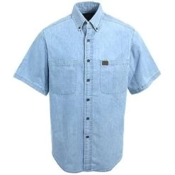 Wrangler Riggs Shirts: Men's Light Blue 3W531 BL Chambray Short Sleeve Shirt 7 Wrangler Riggs Shirts: Men's Light Blue 3W531 BL Chambray Short Sleeve Shirt -Work Clothes Discount Store image 82783