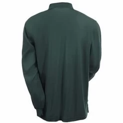 Port Authority Shirts: K500LS DGR Men's Dark Green Poly Blend Polo Shirt -Work Clothes Discount Store image 86625