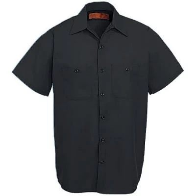 Red Kap Shirts: Men's SP24 BK Black Industrial Short-Sleeve Poplin Work Shirt 5 Red Kap Shirts: Men's SP24 BK Black Industrial Short-Sleeve Poplin Work Shirt - Image 3