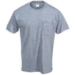 Jerzees Shirts: Men's 29MP OXF Heavyweight Dri-Power Oxford Grey Pocket T-Shirt -Work Clothes Discount Store jerzees 29mp oxf f 01