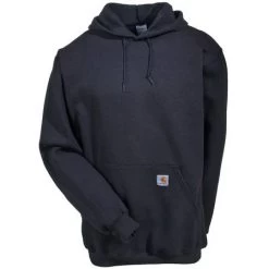 Carhartt Sweatshirts: Men's Black K121 BLK Hooded Pullover Sweatshirt -Work Clothes Discount Store k121blk carharttf 01