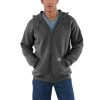 Carhartt Sweatshirts: Men's K122 026 Carbon Heather Midweight Hooded Front Zip Sweatshirt -Work Clothes Discount Store k122026