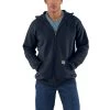 Carhartt Sweatshirts: Men's K122 472 Navy Midweight Hooded Front Zip Sweatshirt -Work Clothes Discount Store k122472
