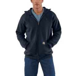 Carhartt Sweatshirts: Men's K122 472 Navy Midweight Hooded Front Zip Sweatshirt