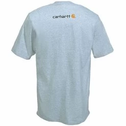 Carhartt Shirts: Men's Grey K195 HGY Cotton Jersey Logo Tee Shirt -Work Clothes Discount Store k195hgy carharttb 01 1