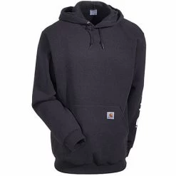 Carhartt Sweatshirts: Men's Black K288 BLK Midweight Pullover Hooded Sweatshirt -Work Clothes Discount Store k288blk carharttf 01