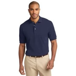 Port Authority Shirts: Men's Cotton Pique Knit Polo Shirt K420 NVY 10 Port Authority Shirts: Men's Cotton Pique Knit Polo Shirt K420 NVY -Work Clothes Discount Store k420 navy model front