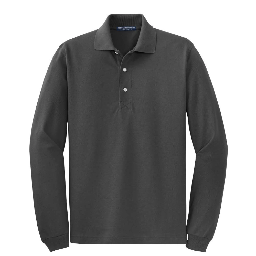 Port Authority Shirts: Men's Rapid Dry Charcoal K455LS CHR Long Sleeve Polo 4 Port Authority Shirts: Men's Rapid Dry Charcoal K455LS CHR Long Sleeve Polo - Image 2