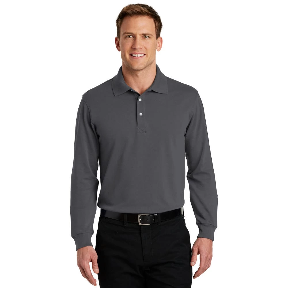 Port Authority Shirts: Men's Rapid Dry Charcoal K455LS CHR Long Sleeve Polo 3 Port Authority Shirts: Men's Rapid Dry Charcoal K455LS CHR Long Sleeve Polo