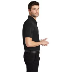 Port Authority Shirt: Men's K540 BLK Black Silk Touch Performance Polo -Work Clothes Discount Store k540 black model side