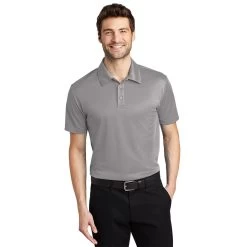 Port Authority Shirt: Men's K540 GRY Gusty Grey Silk Touch Performance Polo -Work Clothes Discount Store k540 gustygrey model front