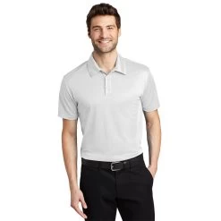 Port Authority Shirt: Men's K540 WHT White Silk Touch Performance Polo -Work Clothes Discount Store k540 white model front