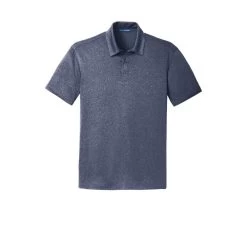 Port Authority Shirts: Men's K576 TNH True Navy Blue Heather Trace Polo Shirt -Work Clothes Discount Store k576 truenavyhthr flat front